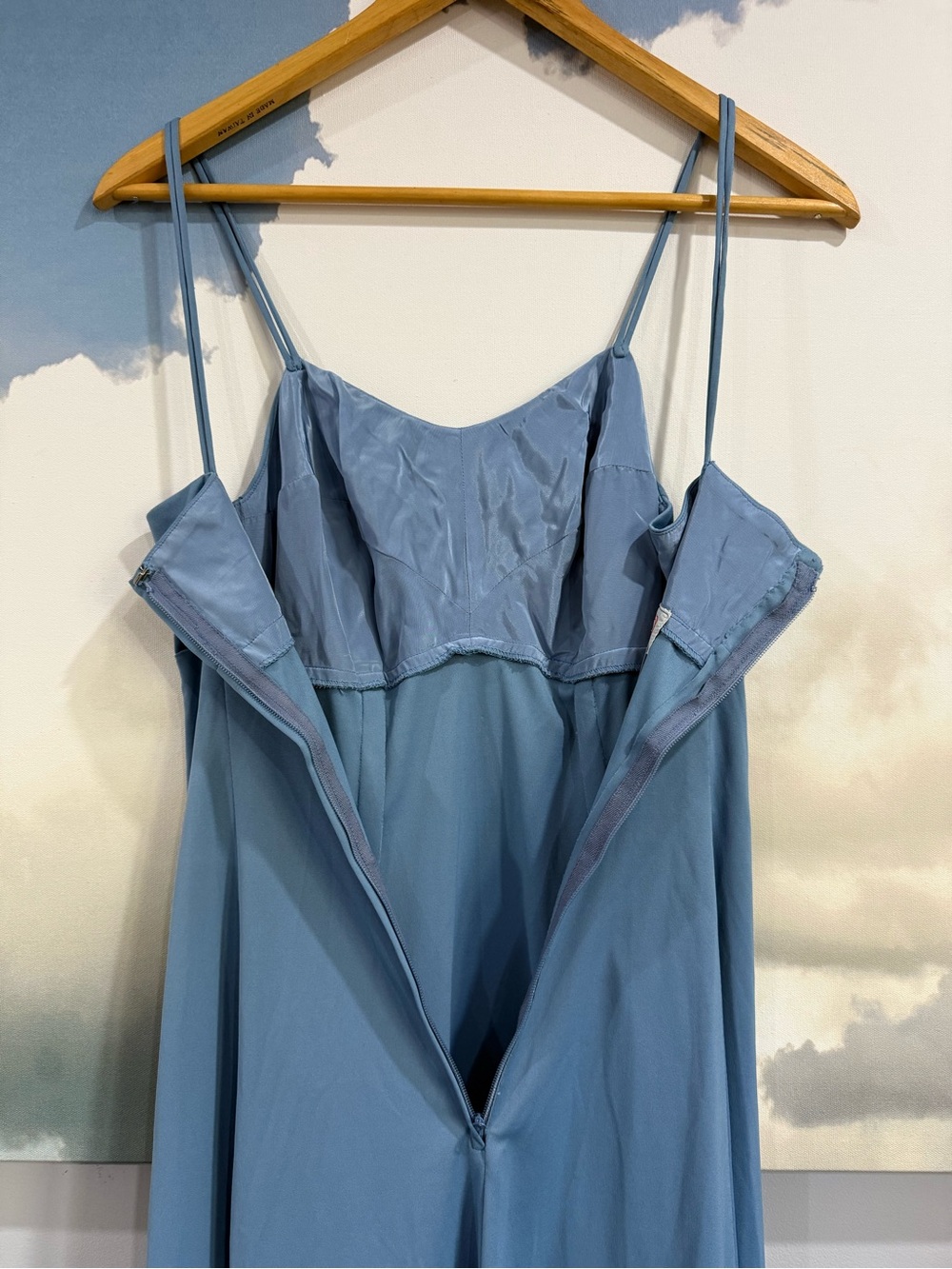 Vintage Blue Maxi Slip Dress |Prairie Romance | Coastal | Fit Modern Small - Picture 7 of 15